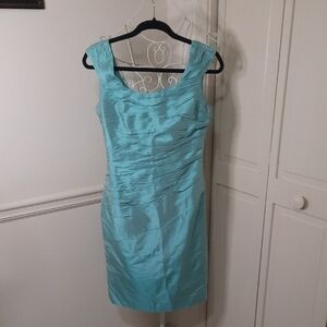 Chic Turquoise Sleeveless Mini Dress